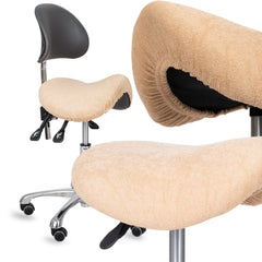 --Frotte cover with elastic for stool, creamy latte-