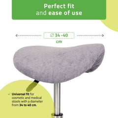 -1-Frotte cover with elastic for stool, gray-1