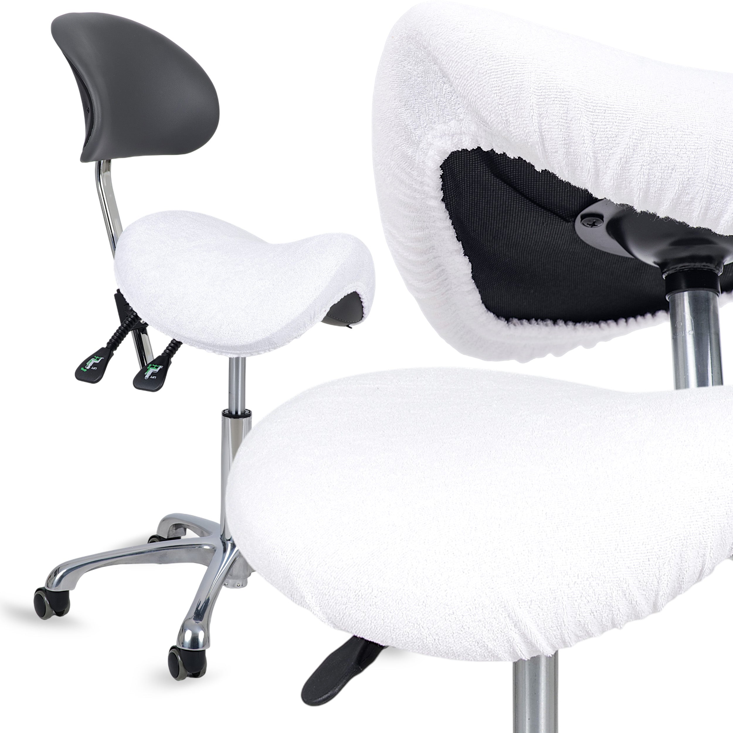 --Frotte cover with elastic for stool, white-