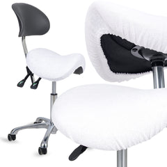 --Frotte cover with elastic for stool, white-