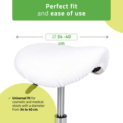 -1-Frotte cover with elastic for stool, white-1