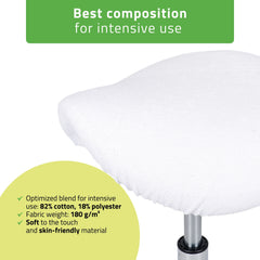 -2-Frotte cover with elastic for stool, white-2