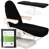 --Frotte sheet with elastic and ties for cosmetic chair, black-