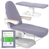 --Frotte sheet with elastic and ties for cosmetic chair, gray-