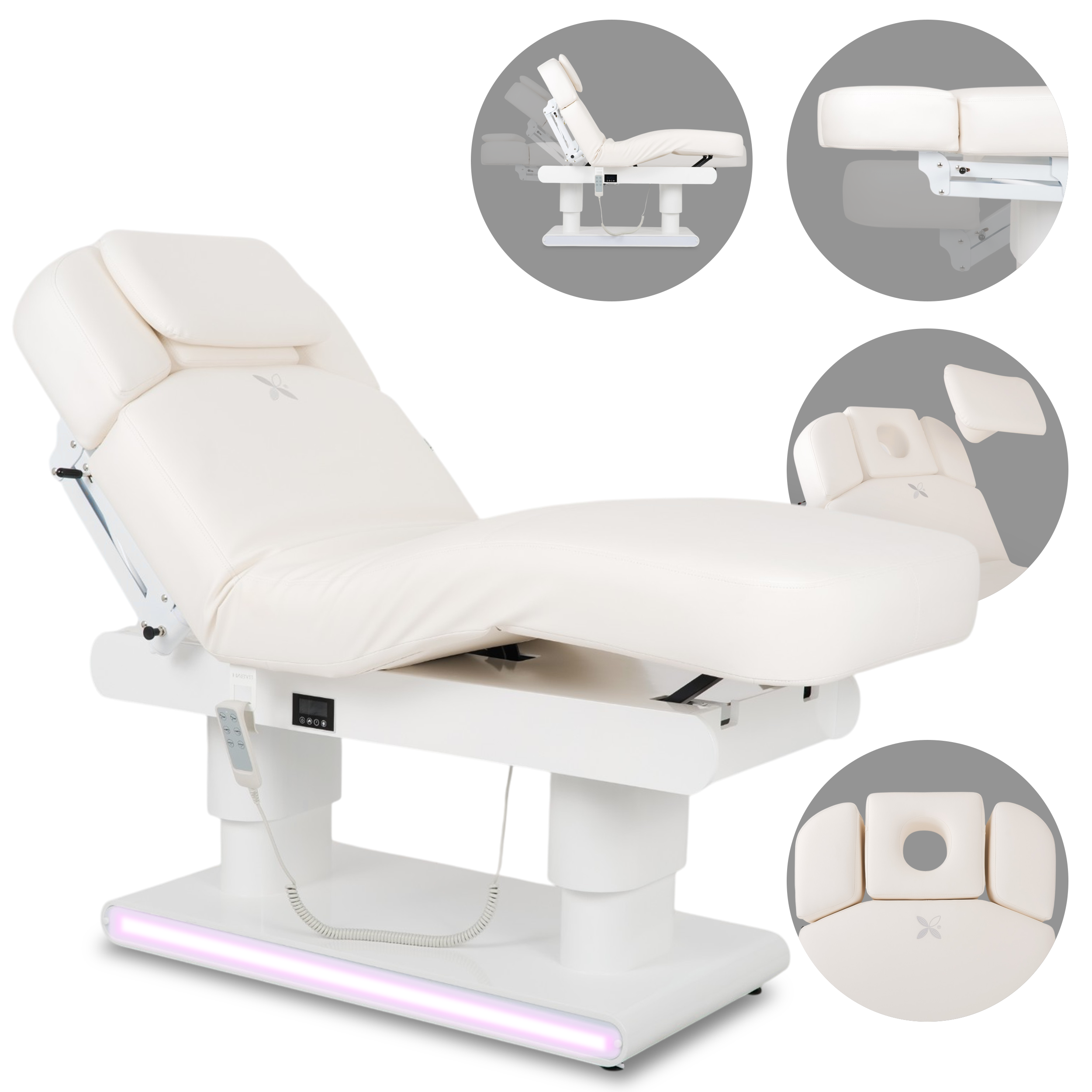 --Luxury beauty bed Eterna Gentle Flex k901 white – 4 motors-
