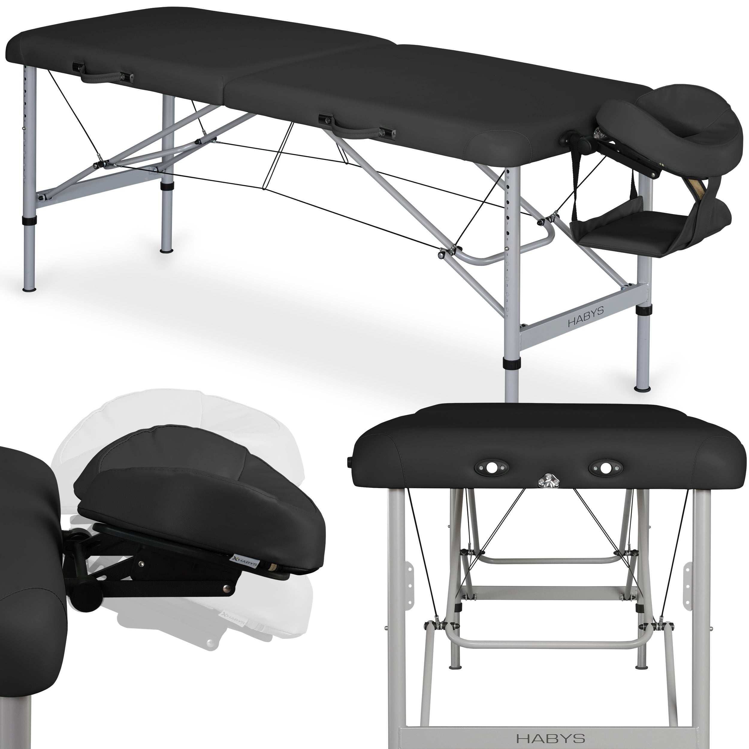 --Massage Table Aero Alu 60 Vinyl Flex K015 Black-