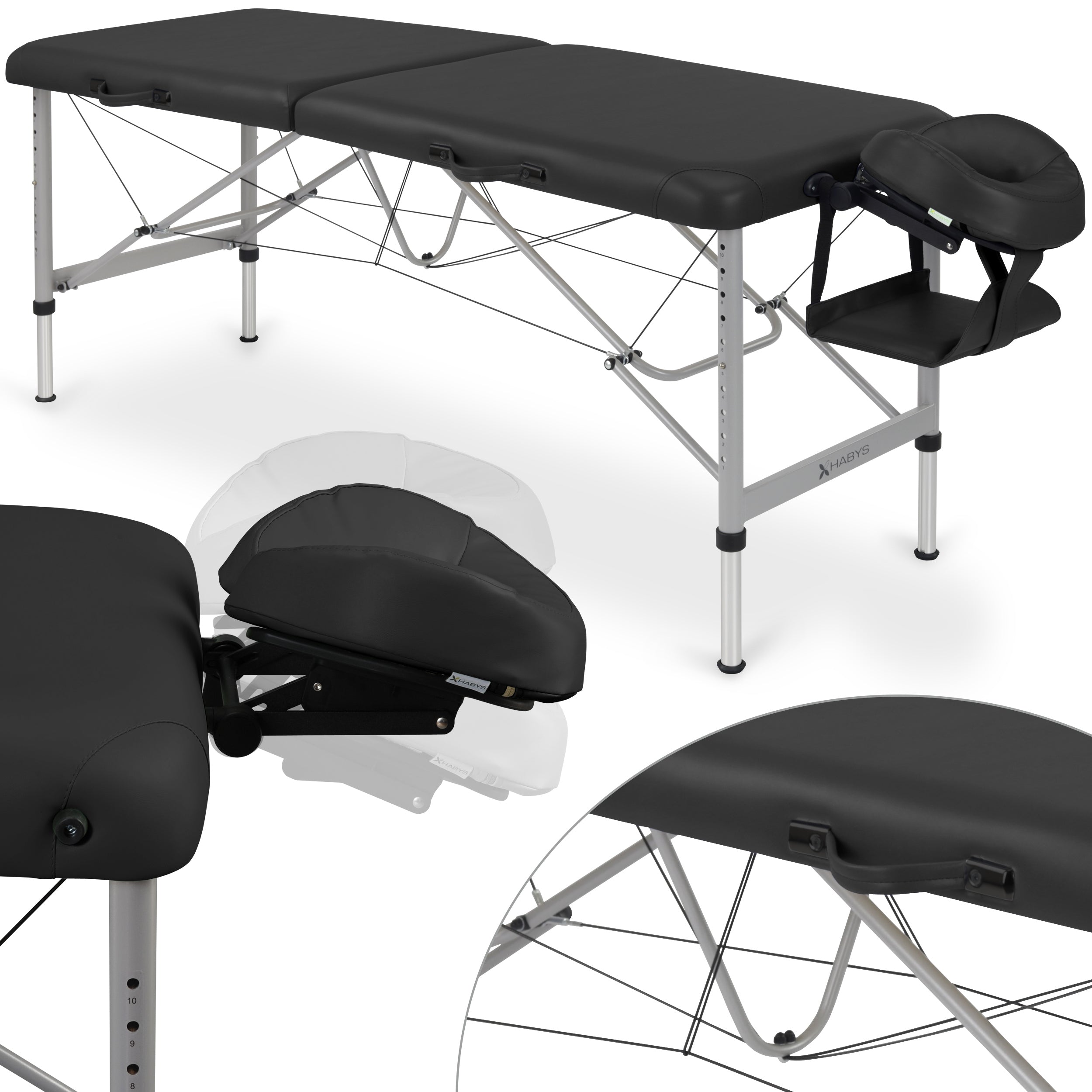--Massage Table Aero Stabila Alu 60 Vinyl Flex K015 Black-