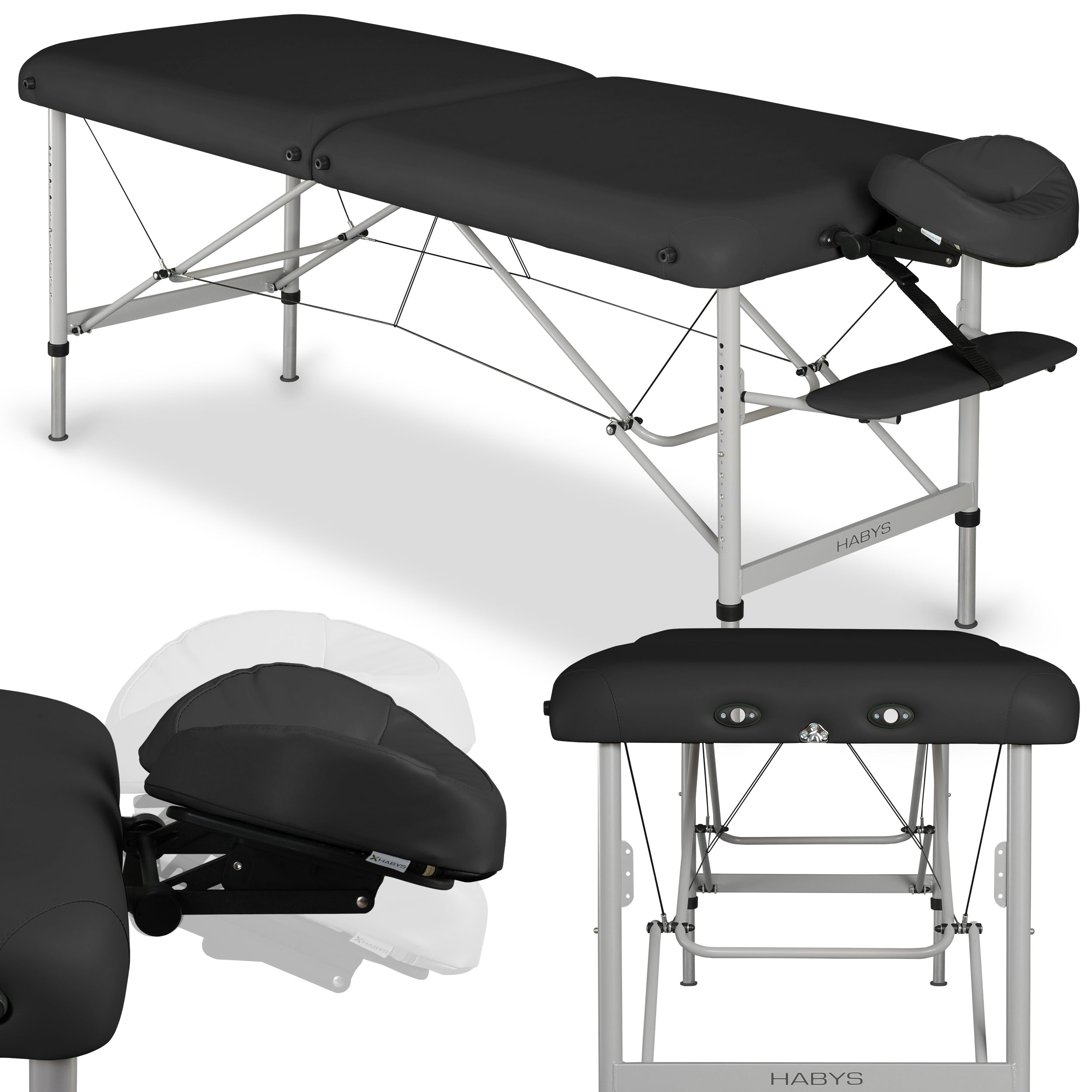 --Massage Table Panda Alu 60 Vinyl Flex K015 Black-