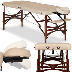 --Massage Table Panda Dark Wood 70 Vinyl Flex K033 Beige-
