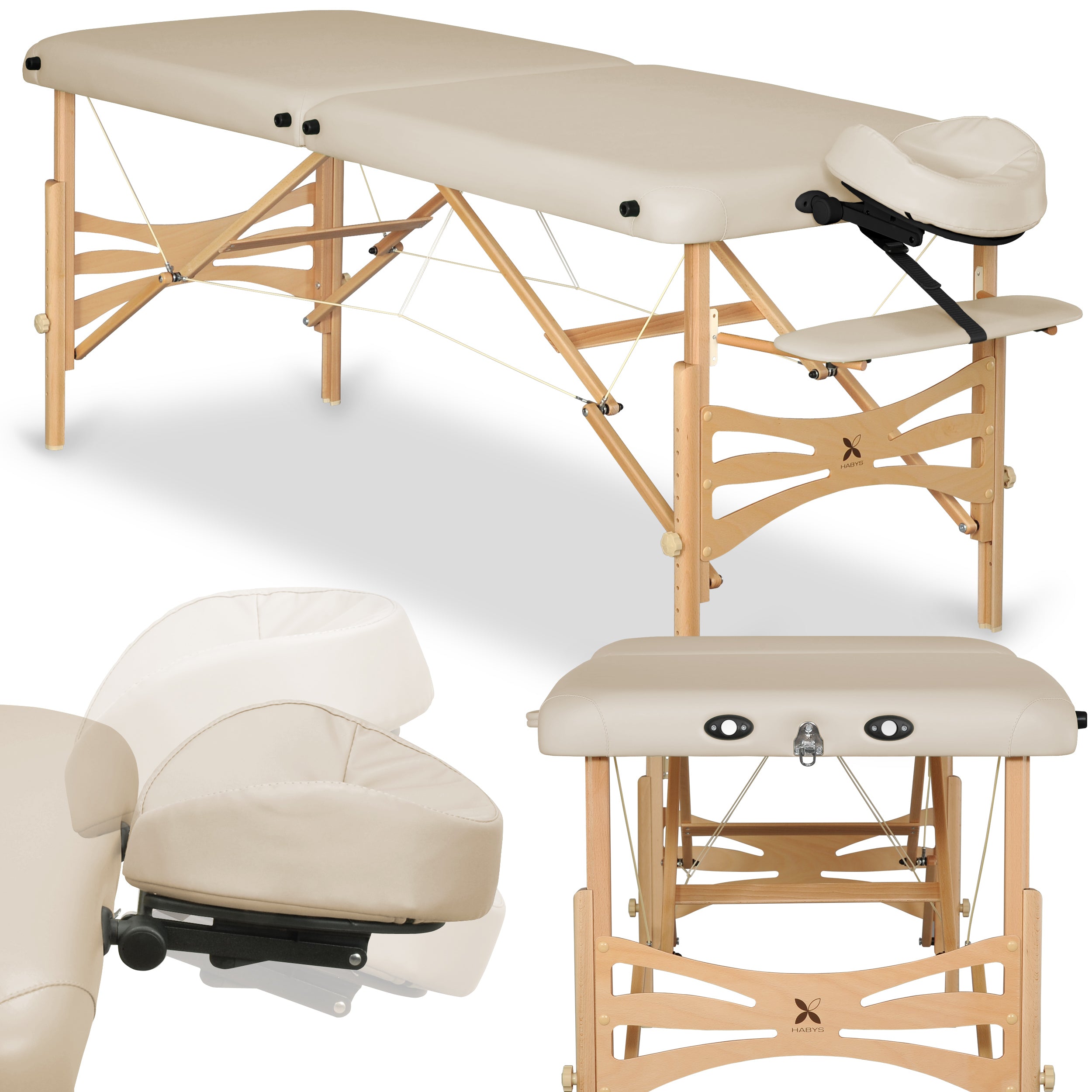 --Massage Table Panda Light Wood 60 Vinyl Flex K033 Beige-