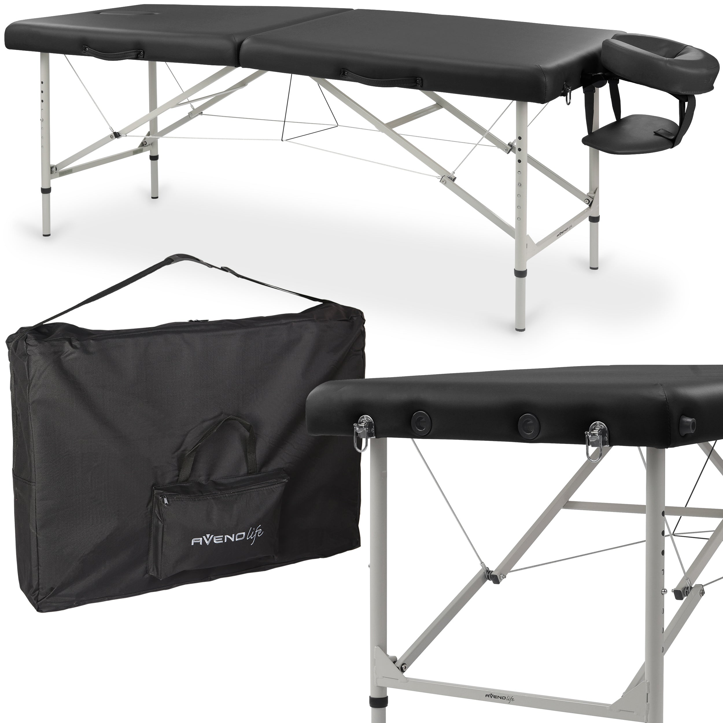 --Massage table Verona Matt Touch K105 Black-