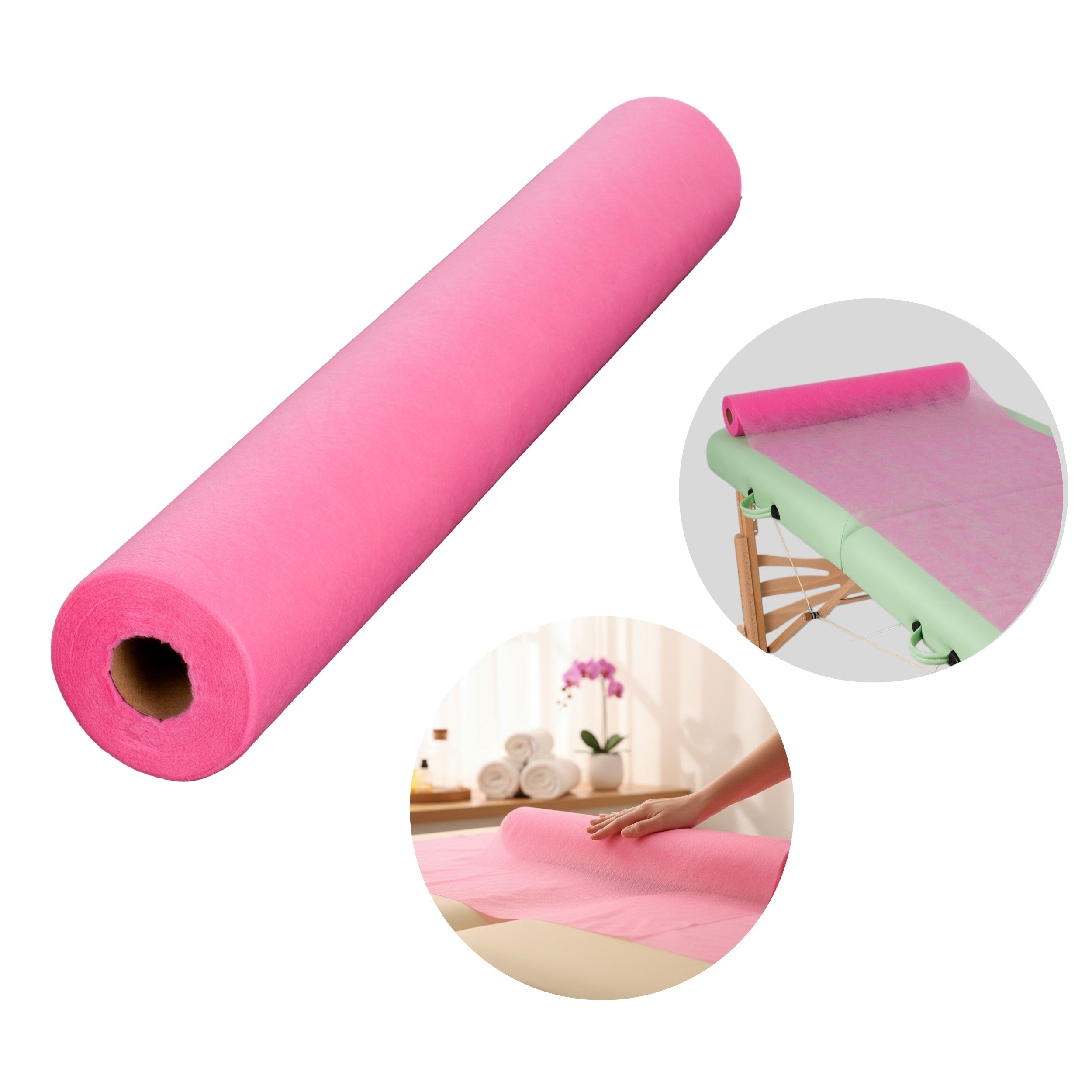 --Non-woven medical roll sheet 60 cm x 50 m 18g/m2, pink-