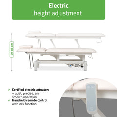 -2-Optima therapy table, electric height adjustment with hand remote – Satin Comfort k701 white-2