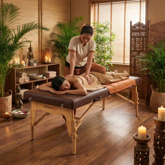 -1-Portable Thai massage table Niro 80 PU k835 brown-1