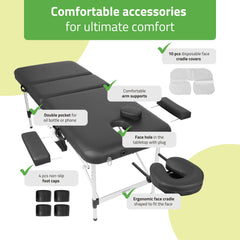 -3-Portable massage table Adele 60 Comfy Base K515 Black-3