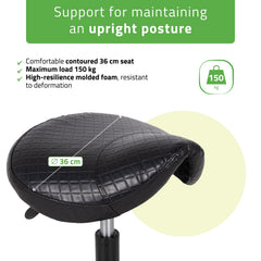 -1-Saddle stool LUMO, Comfy Base k515 quilted black-1
