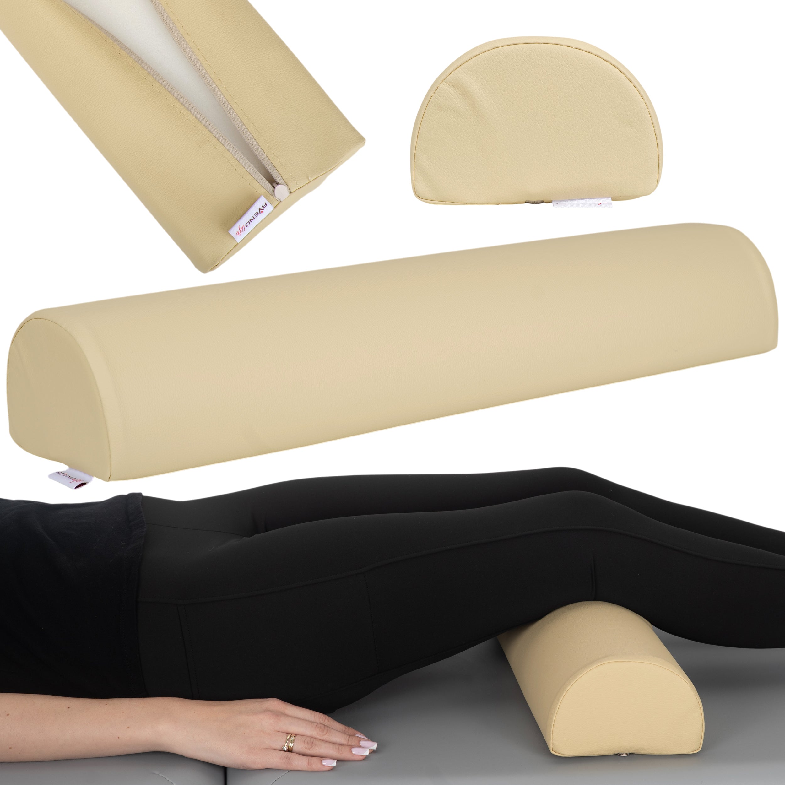 --Semi Round Bolster 60x15x10 - K533 Beige-