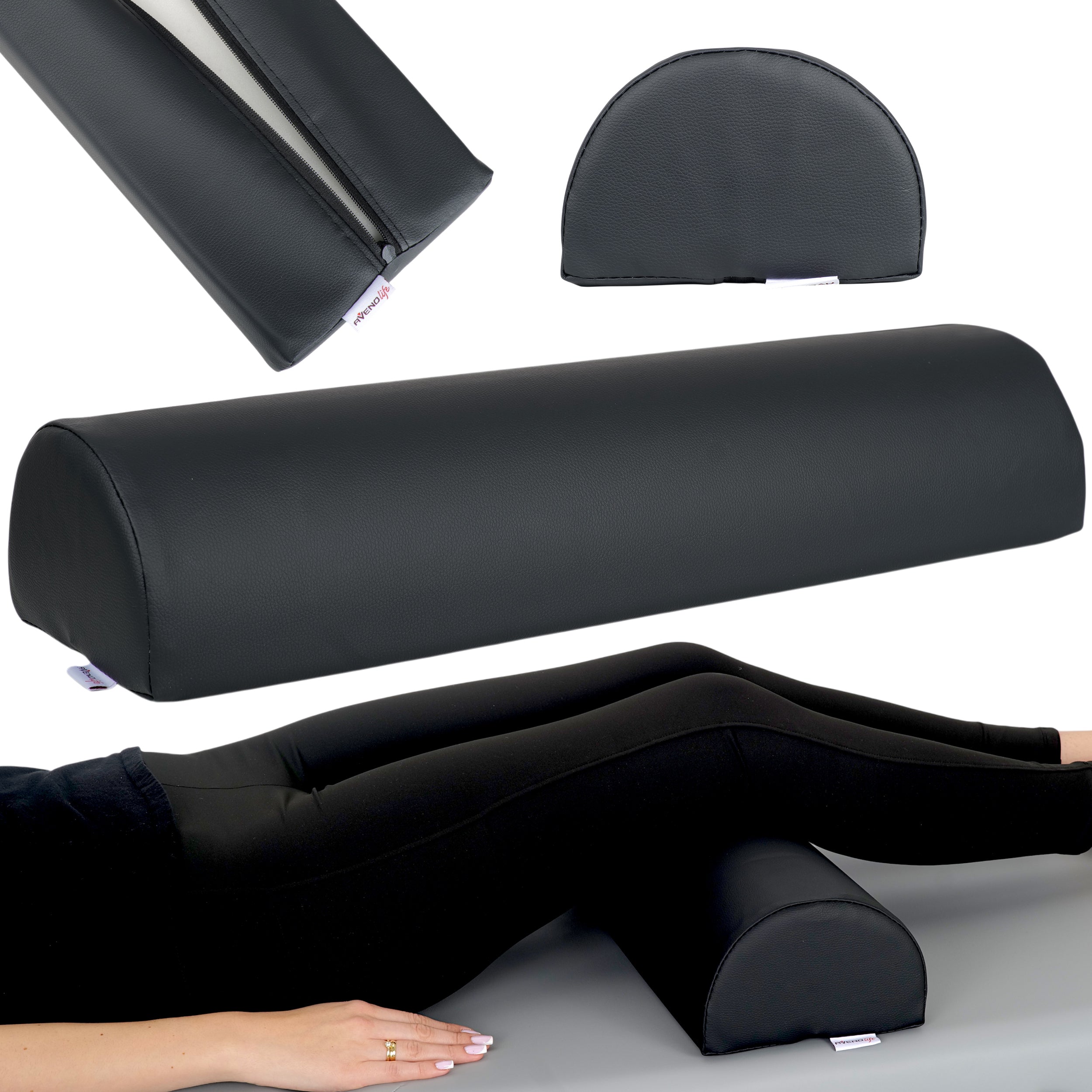 --Semi Round Bolster 60x18x12 - K515 Black-