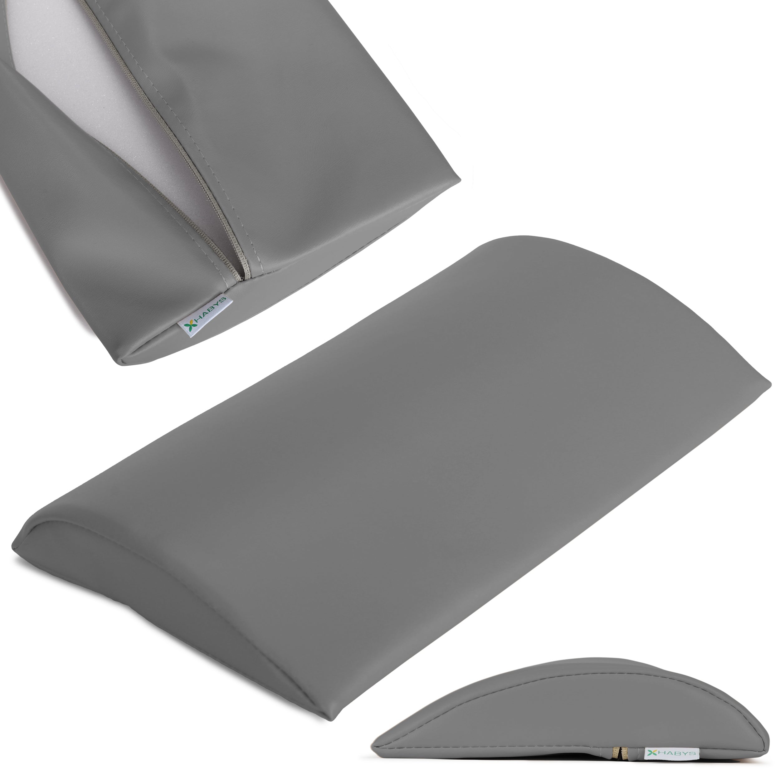 --Semi Round Bolster Lumbar 40x25x5 Hard k322 Gray-