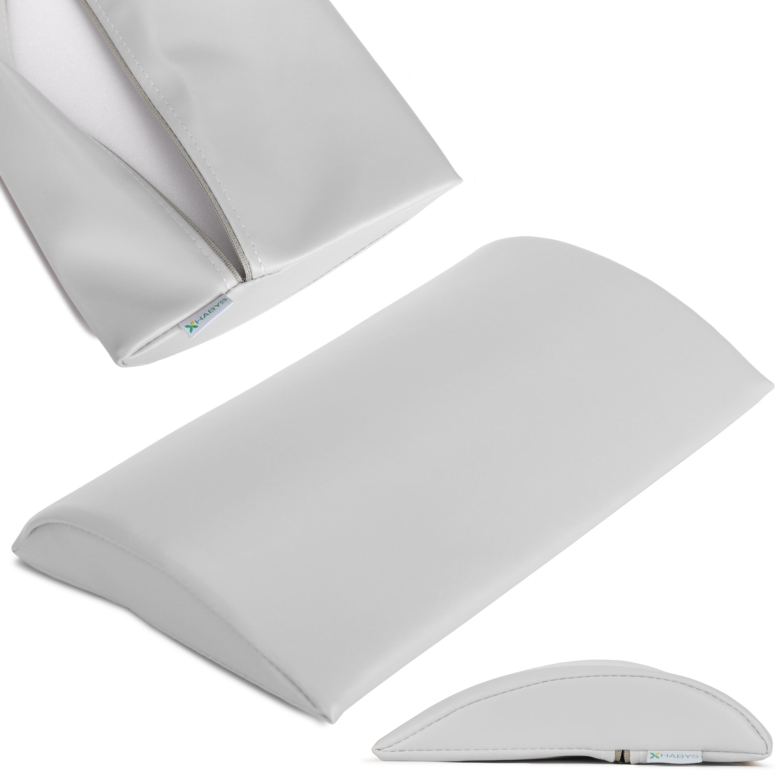 --Semi Round Bolster Lumbar 40x25x5 Hard k729 Light Gray-