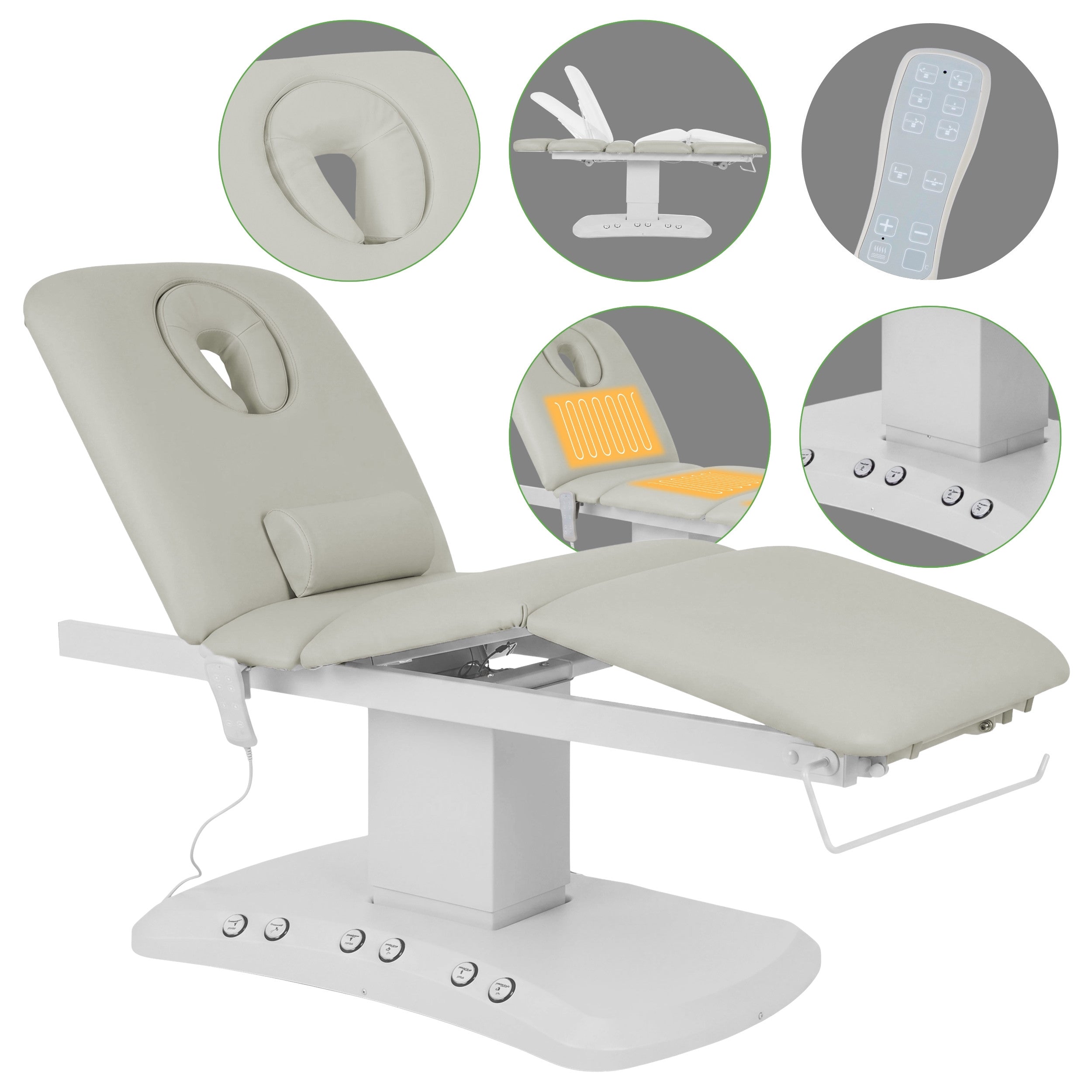 --Serenity ERGO 4 electric heated beauty bed for massage and SPA treatments Satin Comfort k722 Grey-