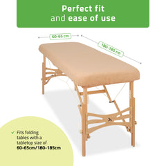 -1-Terry Table Sheet for portable tables 60-65/180-185 beige-1