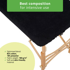 -2-Terry Table Sheet for portable tables 70-75/ 180-185 black-2