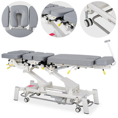 --Upright Chiro Z7 therapy table, electric height adjustment with foot control bar, Touch Core k322 gray-