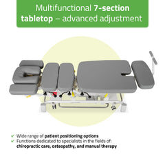 -2-Upright Chiro Z7 therapy table, electric height adjustment with foot control bar, Touch Core k322 gray-2