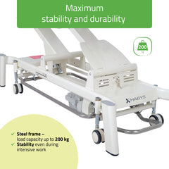 -3-Upright Chiro Z7 therapy table, electric height adjustment with foot control bar, Touch Core k322 gray-3