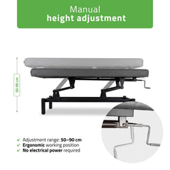 -2-VIGO 1 Stationary massage table with manual height adjustment - dark gray-2