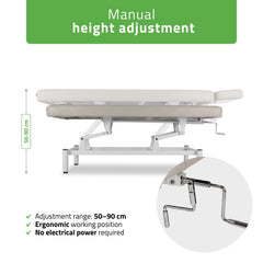 -2-VIGO 1 Stationary massage table with manual height adjustment - light gray-2