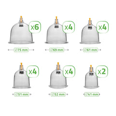 -1-Vacuum cupping cups, fireless, with pump, set of 24 pcs.-1
