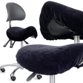 --Velour cover with elastic for stool, black-