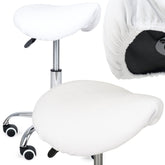 --Velour cover with elastic for stool, white-