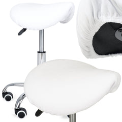 --Velour cover with elastic for stool, white-