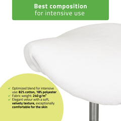 -2-Velour cover with elastic for stool, white-2