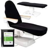 --Velour sheet with elastic and ties for cosmetic chair, black-