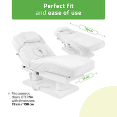 -1-White velour fitted sheet ETERNA | Habys-1