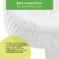-3-White velour fitted sheet ETERNA | Habys-3