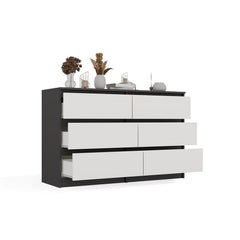 2-Komoda Malwa M6 120 ANTRACYT / BIAŁY-2