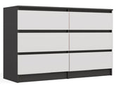 1-Komoda Malwa M6 120 ANTRACYT / BIAŁY-1
