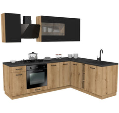 1-MEBLE KUCHENNE ZESTAW VARIO 240X180CM Z4 CZARNY/EVOKE BLAT DISTRICT BEZ AGD-1