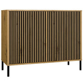 1-Komoda KAMARO 2D SLIM DĄB ARTISAN Lamele Front Ryflowany-1