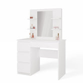 1-Toaletka MARINA 4P LUSTRO MIJAS LEWE 4 Szuflady 4 Półki BIAŁA Do Sypialni-1