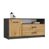 1-Szafka RTV SIMPLO 1D2S Stolik TV 2 Szuflady 1 Drzwi ANTRACYT DĄB ARTISAN-1