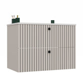 TIGO 80 2S CASHEW RIBBED FRONT VANITY UNIT + SINK