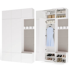HAGA III Wardrobe 2Sz1W WHITE 2x Wardrobe + Hallway Hanger