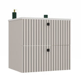 TIGO 60 2S CASHEW RIBBED FRONT VANITY UNIT + SINK