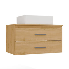 NEL 80 Mueble de baño con lavabo ROBLE ARTISAN Montado en la pared 2 cajones 80x50x58.5 cm